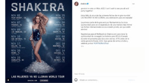 Shakira gira mundial: Las mujeres ya no lloran en 2023